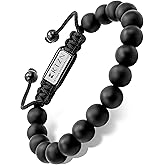 RTZN® Black Onyx Bracelet for Men – Premium Artisan Handcrafted Authentic Matte Black Beaded Bracelet for Men – 8MM Adjustable Mens Beaded Bracelets