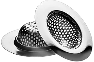 HILLTOP PRODUCTS 2 Pack - 2.75" Top / 1.5" Basket- Stainless Steel Bathtub Drain Strainer Cover Shower Hair Drain Catcher Sink Strainer Filter Basket for Bathroom