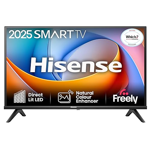 Hisense 40" 40A4QTUK FHD LED TV with Freely - Direct Lit LED, Dolby Audio, Natural Colour Enhancer, Games Mode, Sports Mode with Freely, Disney +, YouTube, Netflix