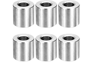 MECCANIXITY 6pcs M10 Metal Spacers, 3/8" Stainless Steel Spacer 10mm IDx20mm ODx20mm Length Round Unthreaded Standoff Bushing