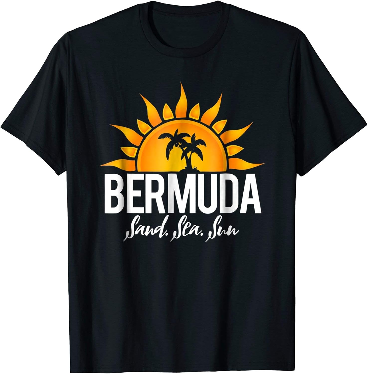 Women's Bermuda Sand, Sea and Sun! Bermuda Vacation TShirt Large Black