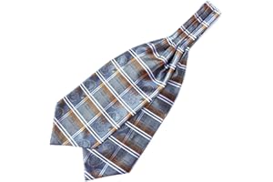 Elfeves Men's Paisley Floral Self Ascot Tie Jacquard Woven Formal Wedding Cravat