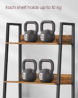 VASAGLE 4-Tier Ladder Shelf Narrow Bookshelf Brown and Ink Black LLS054X01 view 6