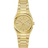 Bulova Ladies Dress Classic 3-Hand Calendar Date Quartz Watch, Stainless Steel Bracelet, Patterned Dial, 28mm