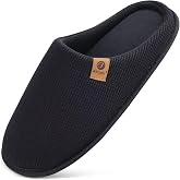 ONCAI Men's House Slippers, Cushion Memory Foam Shake Fleece and Man House Shoes with Faux Fur Lining and Indoor Outdoor Rubber Soles US Size 7-15