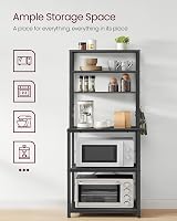 VASAGLE Kitchen Storage Rack 6-Tier, Charcoal/Ink Black, 40x60x167 cm view 4