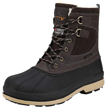 Bottes Hiver J Crew Vintage En Cuir Marron - Bottes Canard à Lacets, Pointure 8 US Homme, Occasion Très Bon état