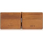 Tony Perotti Italian Leather Slim Money Clip Wallet - Men's Bifold Ultra Slim RFID Wallet With Credit Card Slots and ID - Eco-Friendly Tanned Full Grain Made in Italy
