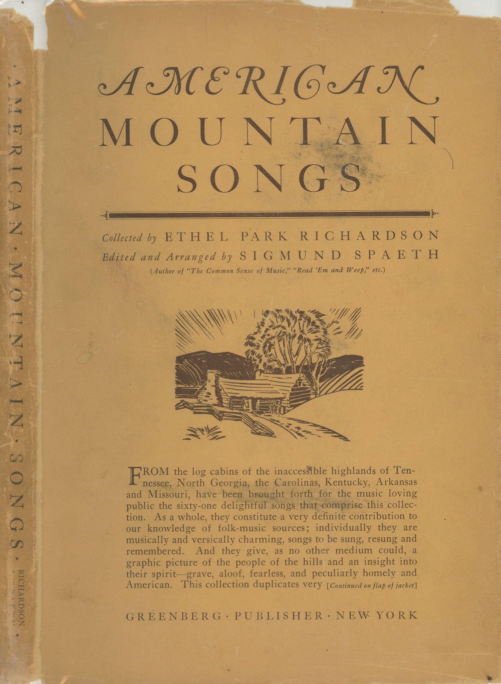 American Mountain Songs Ethel Park Richardson Dr Sigmund Spaeth