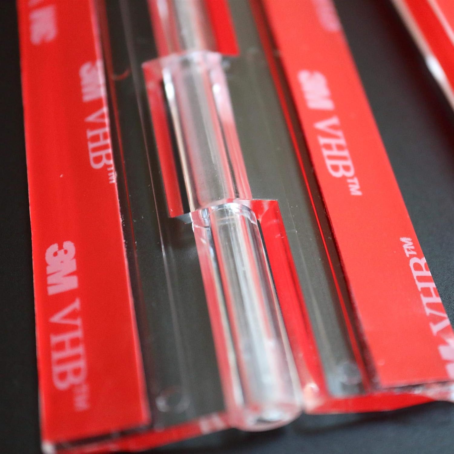 4X Acrylic Hinges – No Glue Required. Transparent Clear Plastic Acrylic 300mm, Self Adhesive