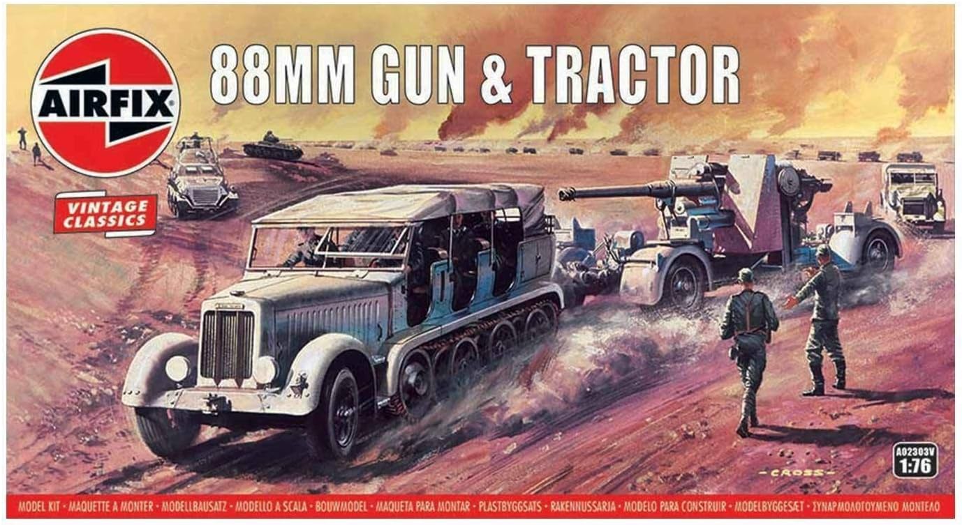 Airfix Model Tank WW2 German 88mm Gun & Tractor 176 Scale Amazon.co.uk Toys & Games