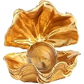 Zonsuli Pearl Oyster Statues Home Decor Living Room Decor Coffee Table Sculpture Bedroom Desk Decorations Gold Shelf Statue O
