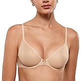 INLYRIC Women's Mesh Front Closure Bras Unlined Sheer Demi Plunge Supportive Comfortable No Padding Underwire Bra