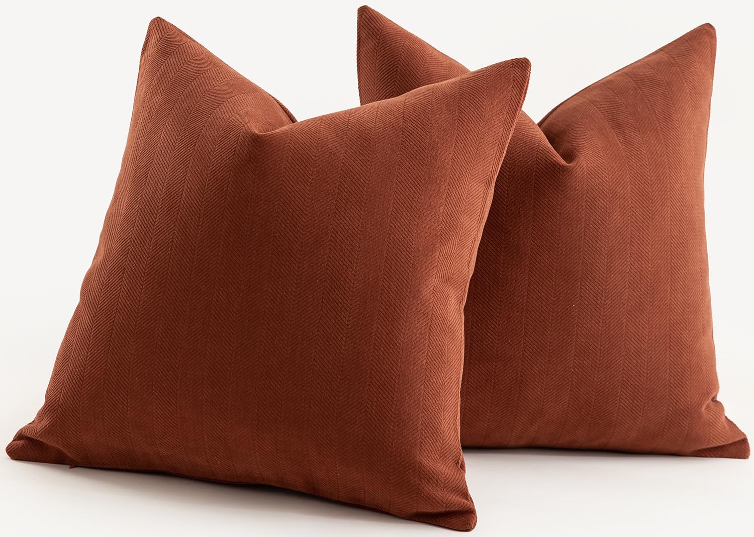 Mandioo Pack of 2 Chenille Cushion Covers Soft Comfortable Durable Throw Pillow Cases for Home Decor Sofa Couch Living Room Bedroom 16 x 16 Inch 40x40 cm Rust