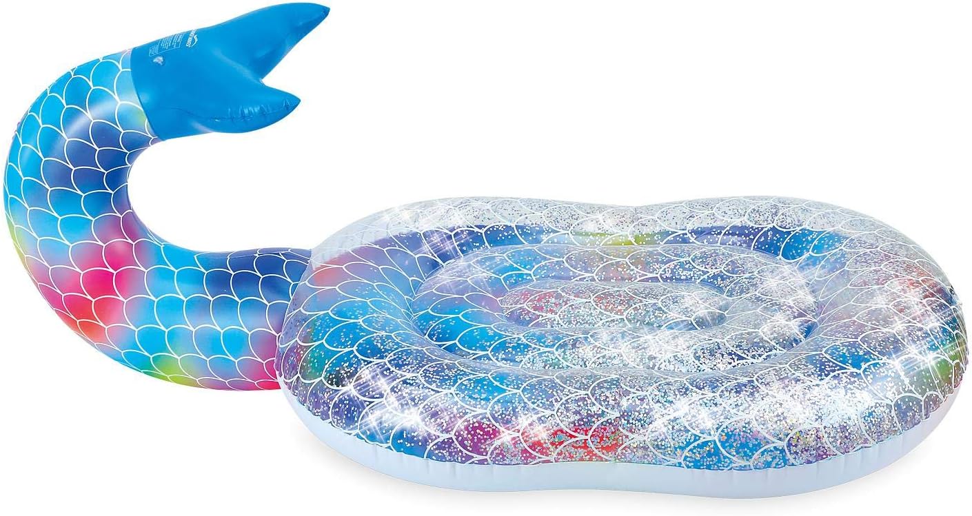 summer waves glitter sparkles mermaid island inflatable pool float