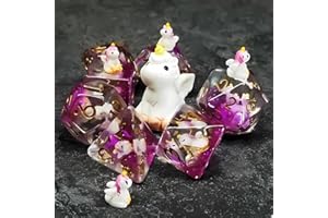 Sage's Portal Animal Familiars Resin DND Dice Set Polyhedral Dice Set for Dungeons and Dragons RPG Pathfinder Tabletop TTRPG (Baby Unicorn)