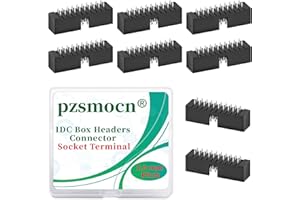 Pzsmocn 20 Pieces IDC 2 * 10 Double Row 2.0 mm Pitch JTAG ISP 20-Pin Straight Pin in-line Box Header Connector Adapter Cable Male Socket Terminal for PCB Electronic Equipment Projects.