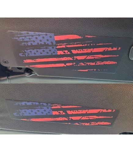 American Flag Sun Visor Warning Label Decal For 2018-2023 Jeep Wrangler JL 6 thumbnail image
