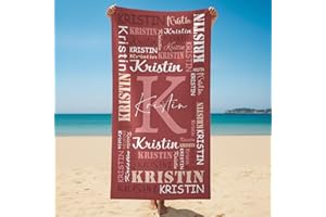 Personalized Beach Towels for Kids Adults,Custom Beach Towel with Names- 6 Sizes for Girl Boy Women Men,Absorbent Super Soft 