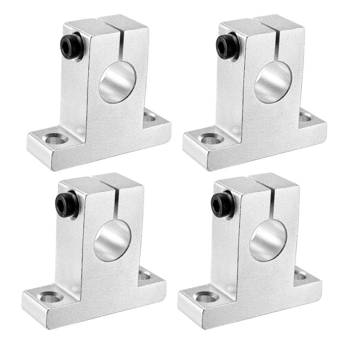 sourcing map 4PCS SK12 Aluminum Linear Motion Rail Clamping Rod Rail Guide Support for 12mm Diameter Shaft