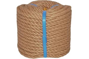 YUZENET Natural Jute Rope Hemp Rope (1/2 in x 165 ft) Thick Jute Twine for Crafts Gardening Hammock Home Decorating