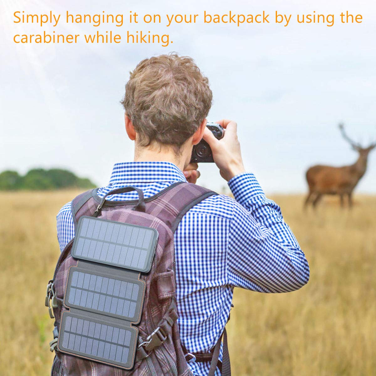 Solar Charger 24000mAh YONSIEO Solar Power Bank with Dual USB 2.1A Output Phone Chargers for Smartphones, Tablets, Outdoor Waterproof