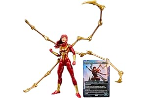 Spider-Man Marvel Legends Series Magic: The Gathering Mary Jane Watson (Iron Spider), 6-Inch Action Figure & Exclusive Foil Collectible Card Game Trading Card