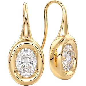 14K Gold & Silver Plated Trendy Bezel Set Cubic Zirconia Drop Earrings Minimalist Teardrop Hook Earrings for Women Diamond Cr