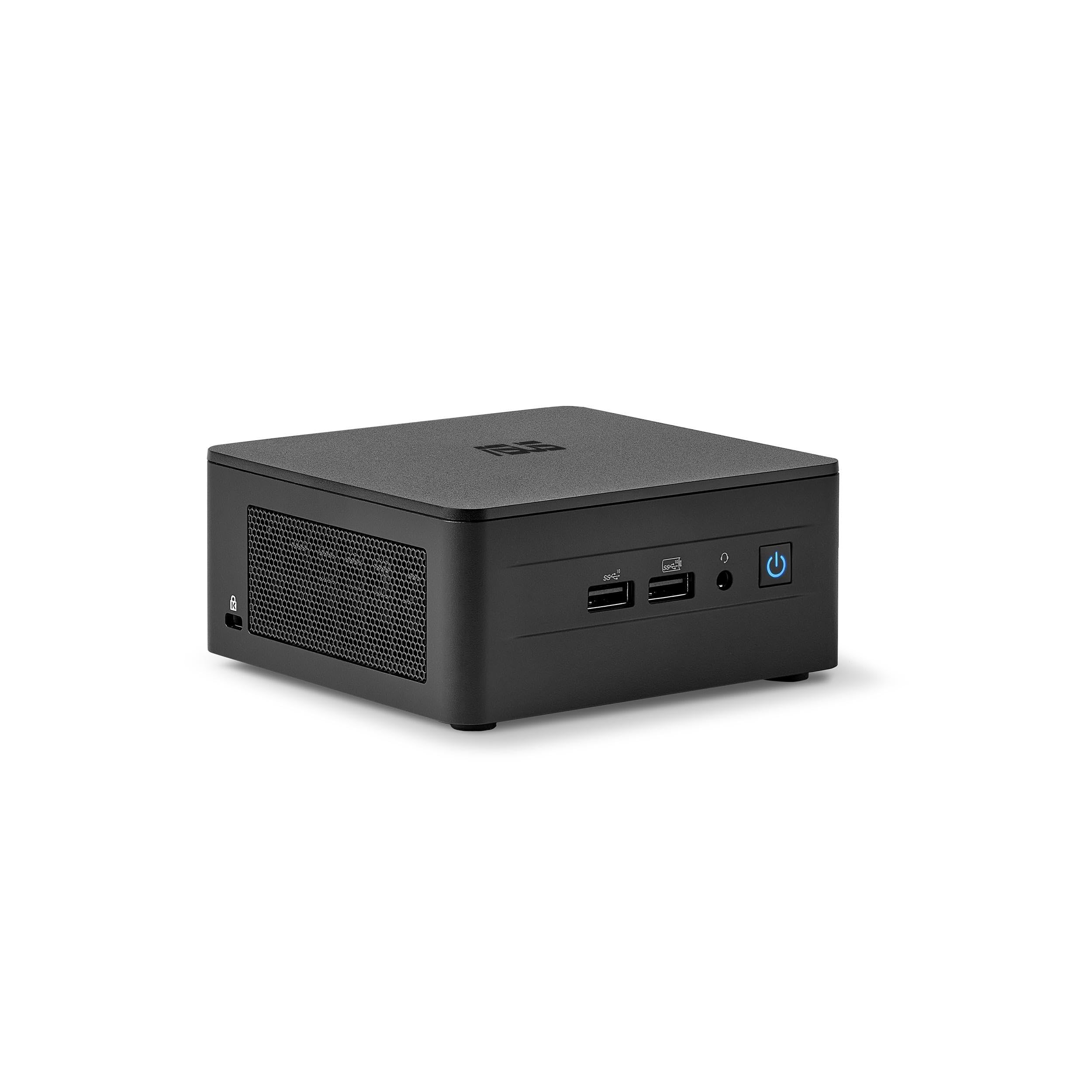 ASUS NUC 13 Pro Kit, Mini PC Intel i7-1360p, RAM da 64 GB DDR4-3200, SSD M.2, Scheda Grafica Intel Iris Xe, Wi-Fi 6E, Bluetooth 5.3, Compatibile con Windows 10 e Windows 11 Home, Nero