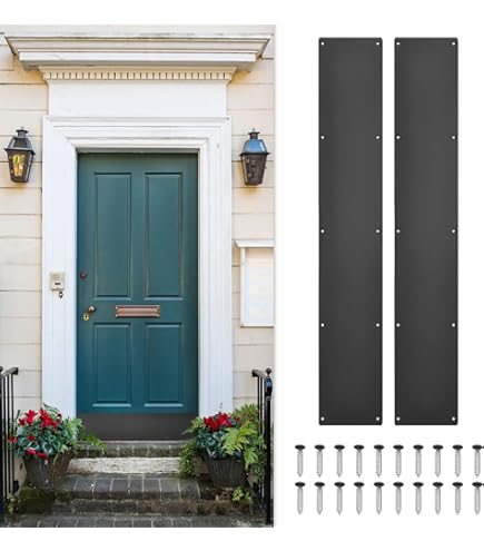 Don-Jo 6"x32" Black Metal Door Kick Plate - Commercial Grade Protection For Interior/Exterior Wood & Metal Doors