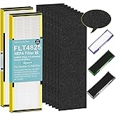 GRN FIL Upgraded FLT4825 HEPA Filter B Replacement for GermGuardian AC4825E AC4300 AC4900 | 2 True H13 HEPA Filters + 8 Carbon Pre-Filters | 99.97% Allergen Removal, Easy Install, Multi-Room Use