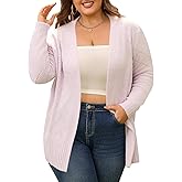 Imimtuan Womens Plus Size Cardigan Sweaters 2025 Fall Long Sleeve Knit Open Front Outerwear Sweater Coat