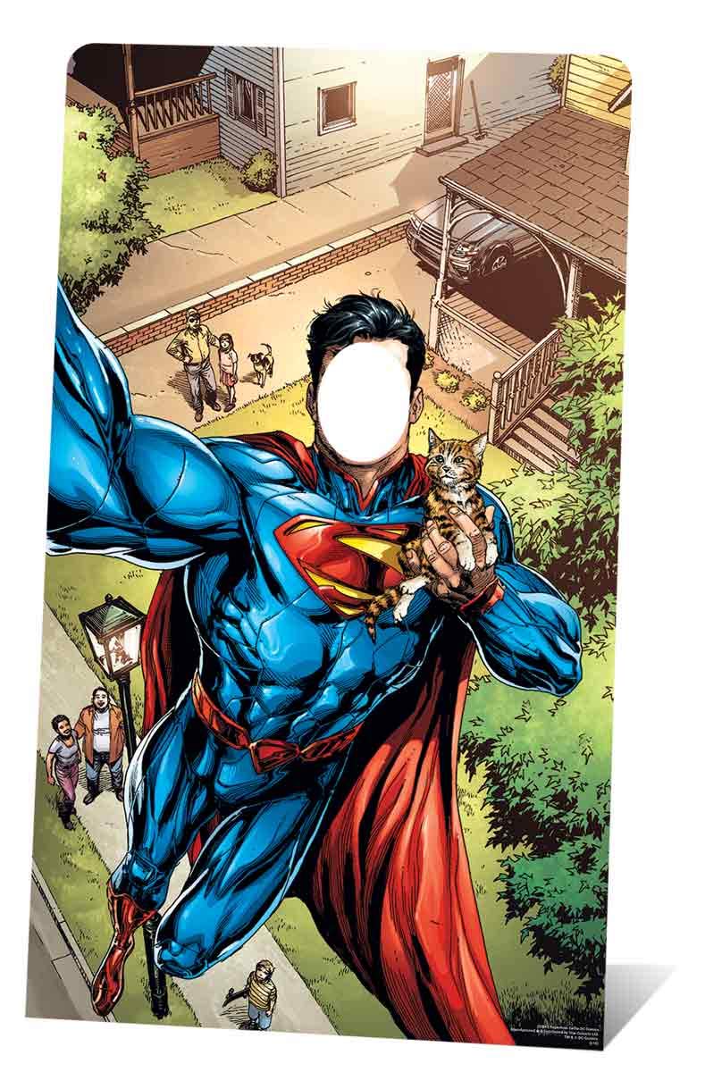 SC843 Superman Selfie Cardboard Cutout Stand In Perfect for Superman Parties Superhero Events and Fans Height 168cm Width 96cm
