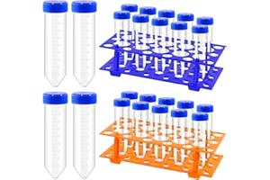 Mardatt 27Pcs 50mL Conical Centrifuge Tubes and 28 Well Centrifuge Tube Holder Set, Polypropylene Sterile Lab Test Tubes with