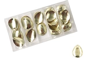 MIMILURE Fishing Spinner Blades for Lure Making - 50pcs/Box Colorado Willow Spinner baits Blades Bulk for DIY Spoons Spinnerbaits Walleye Fishing Rig Make - Silver Gold Size #1#2#3