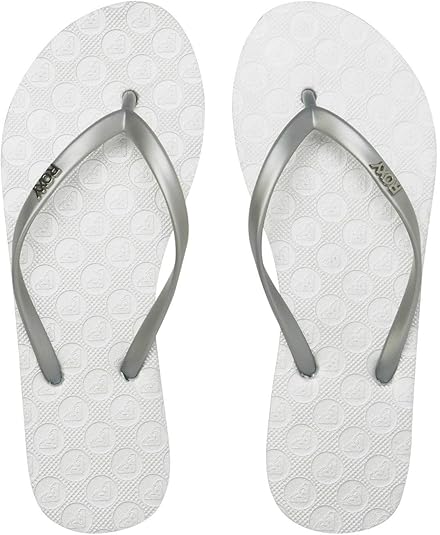 roxy silver flip flops