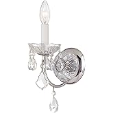 Crystorama Imperial 1 Light Clear Italian Crystal Polished Chrome Sconce