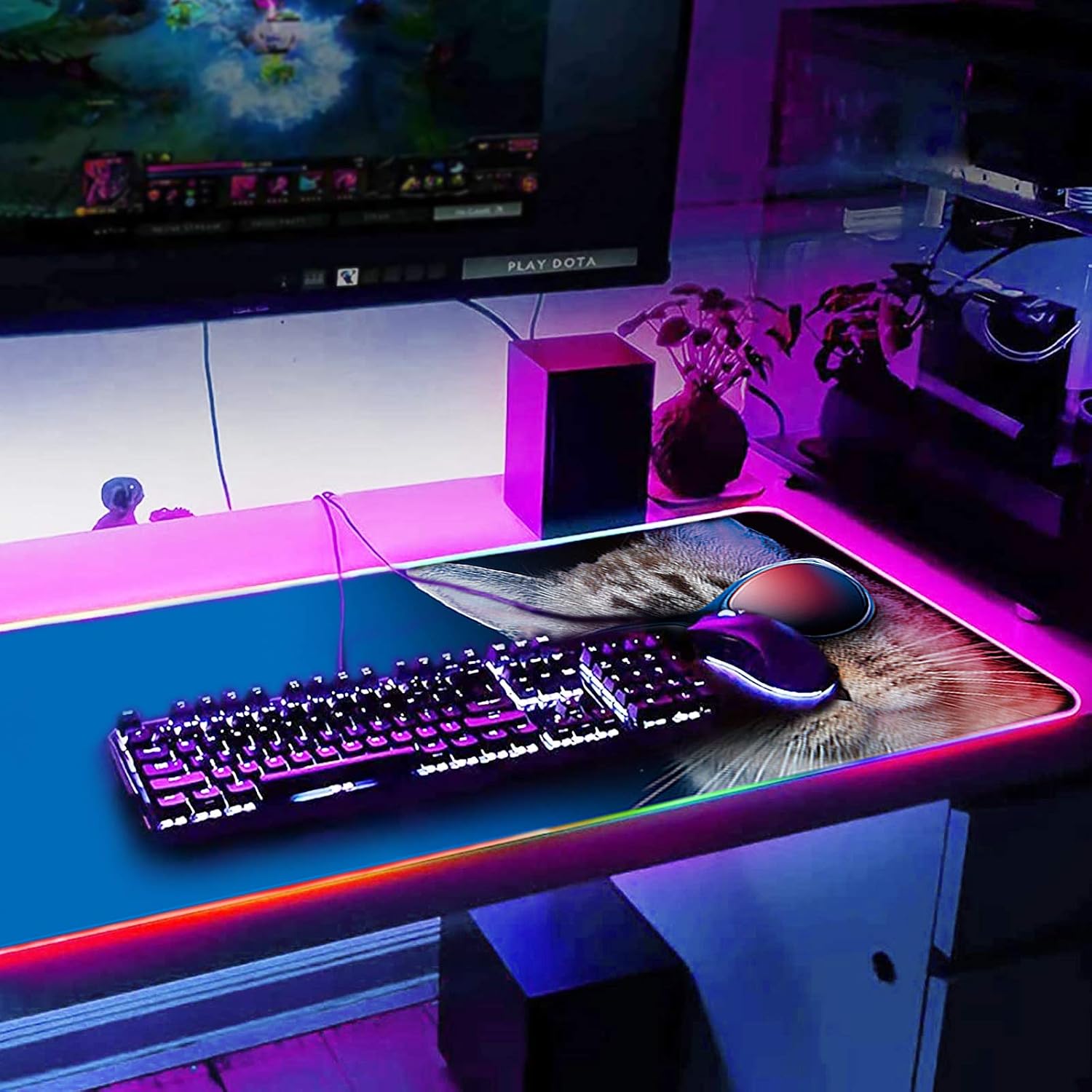 DORRISO Large RGB Gaming Mouse Mat Pads 800x300x4mm Led Mousepad Soft Computer Keyboard Mice Mat for Macbook PC, Laptop - Image 3