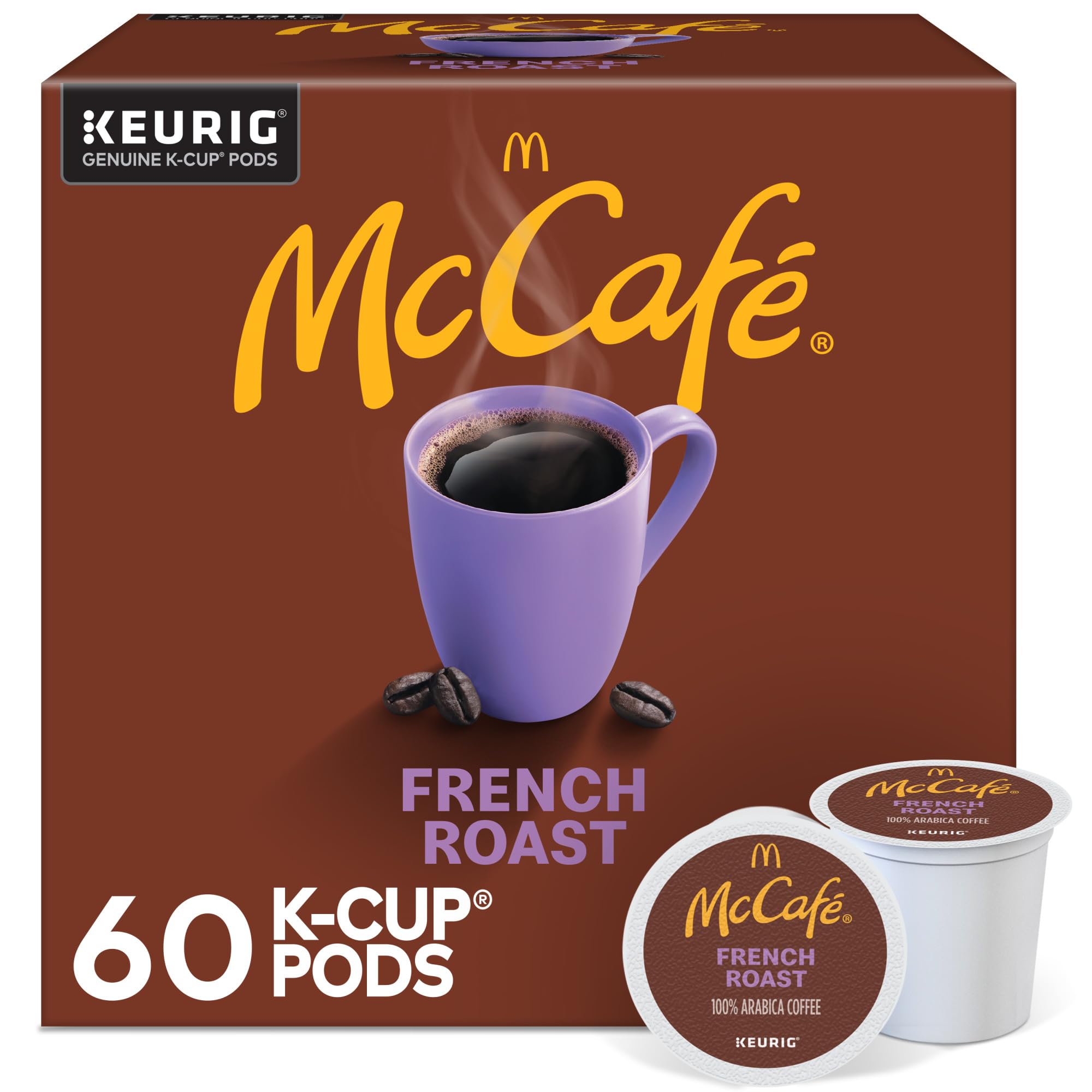 McCafe French Roast, Single Serve Coffee Keurig K-Cup Pods, Dark Roast, 60 Count (6 Packs of 10) Image
