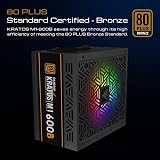 GAMDIAS KRATOS M1-600B 600W ATX UK PC Power Supply 80+ Bronze ARGB view 2