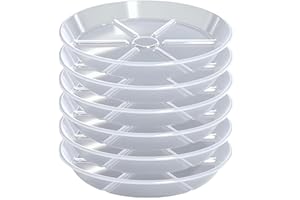 MSKIAUO Plant Saucer 4 6 8 10 12 inch, 6 Packs Clear Planter Saucers Pot Trays, Durable Round Plastic Flower Plant Water Drip Tray for Pots, Plant Dish Plate to Catch Water for Indoor & Outdoor ( 6 inch)