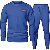 JMIERR Men's 2 Piece Outfits Knit Jacquard Pullover Sweatshirt Tracksuit & Joggers Sweatpants Sweatsuit Sets with Pockets