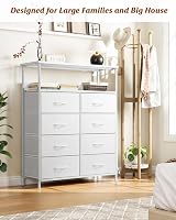 Nicehill 8-Drawer Chest Dresser Tall Storage Unit White 80x30x103.8 cm view 2