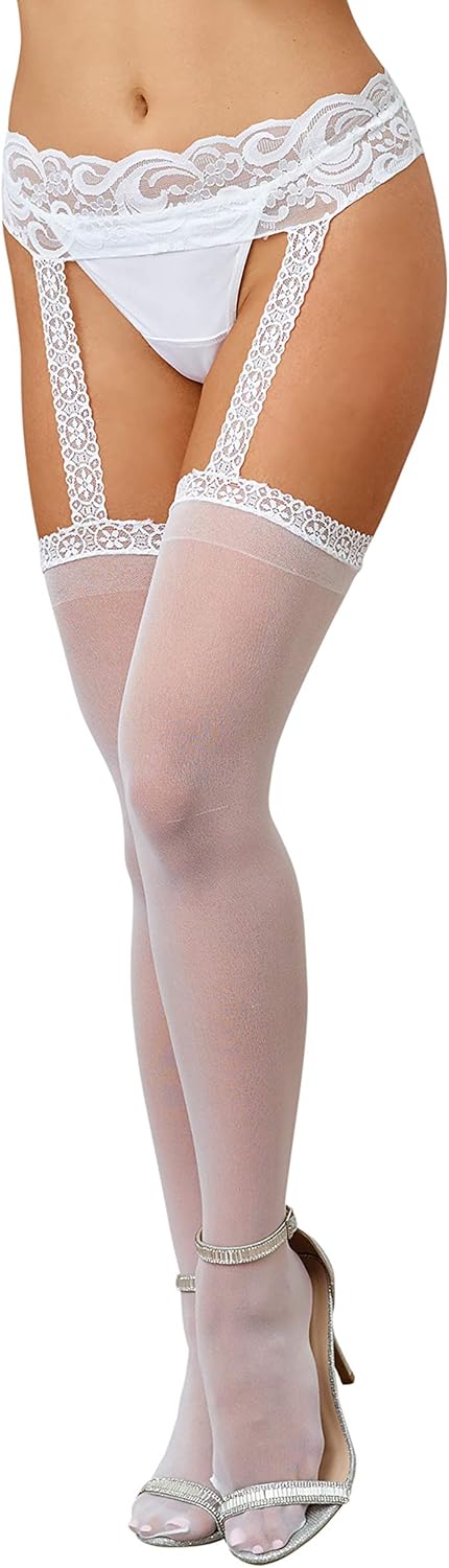 Dreamgirl Women's Sheer Garter Belt and Stockings Set