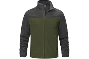 BGOWATU Men's Polar Fleece Jacket Full Zip Lightweight Warm Coat with Zipper Pockets for Casual Outdoor Hiking