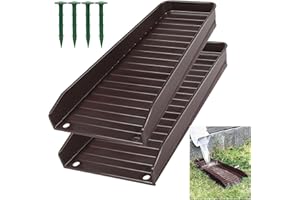 HAHOME 2 Pack Gutter Downspout Extensions, Rain Gutter Downspout Splash Block,Drain Water Downspout Diverter, Gutter Splash Guards for Rainwater Drainage,16.3Inch (Brown)