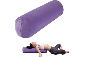 MABOZOO Round Yoga Pillow, Cylindrical Yoga Bolster Pillow with Washable Cover, Meditation Cushion Body Cushion for Practice, Restorative, Meditation