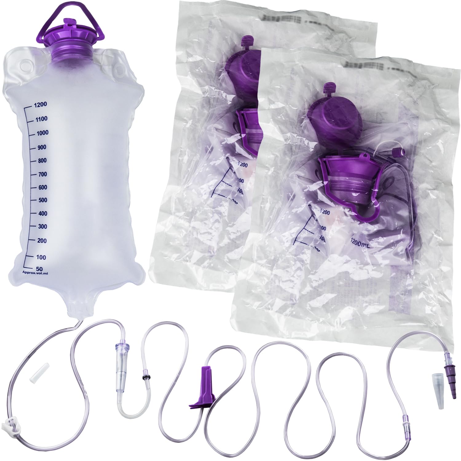 Photo 1 of 2 Packs Feeding Bag, 1200ml Bags Kit, Delivery Bag Set, Pump Bags, Large Bore