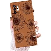 OOK Floral Case for Samsung Galaxy Note 10 Plus Case, Cute Sunflower Floral Blooms Design Soft TPU Shockproof Protective for Women Girls Phone Cover- Brown Flower