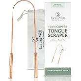Living Well with Dr. Michelle Copper Tongue Scraper - Premium Metal Tongue Cleaner for Adults & Kids - Eliminate Bad Breath & Enhance Oral Hygiene - Includes Travel Bag